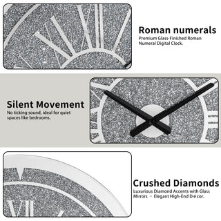 Round Diamond Crystal Wall Clock