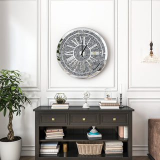 Round Diamond Crystal Wall Clock