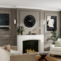 Black Decorative Wall Clock Glass Marble Patter,  Decorative Wall Clock