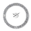 Foldable-Frame Round Wall Clock Adorned with Crystals