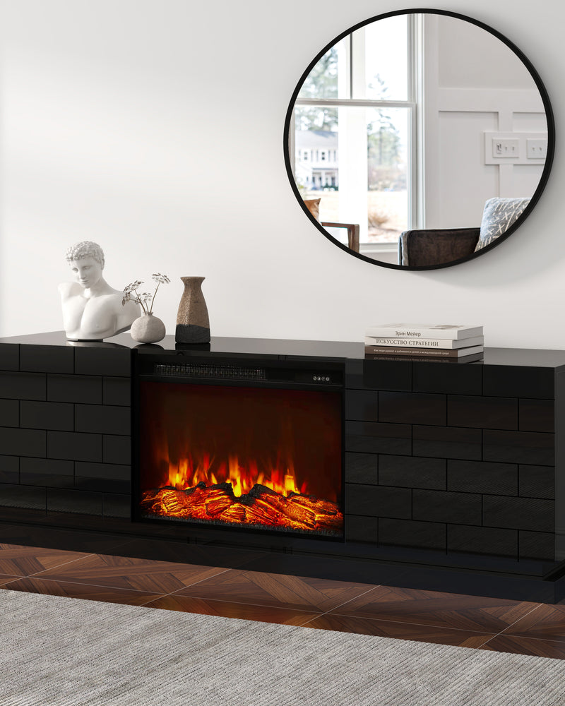 Modern TV Stand with Electric Fireplace, 63