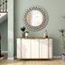 Round Gemstone Wall Mirror Modern Silver Glass Decorative Mirror