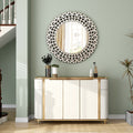Round Gemstone Wall Mirror Modern Silver Glass Decorative Mirror