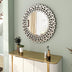 Round Gemstone Wall Mirror Modern Silver Glass Decorative Mirror