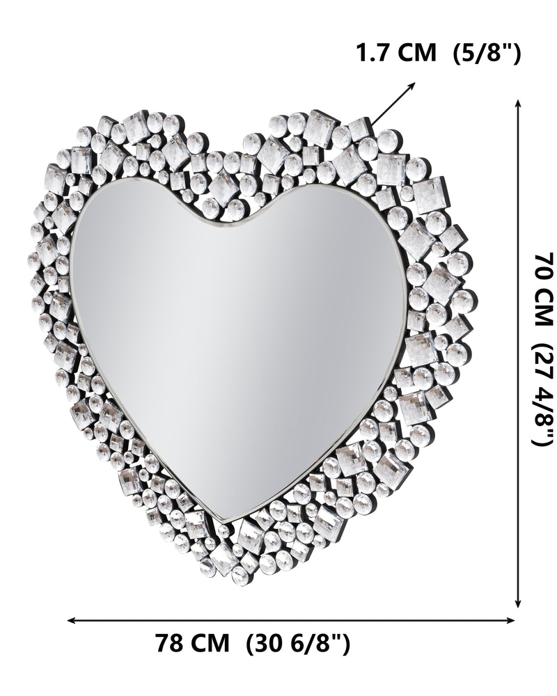 Luxury Crystal Accent Heart Wall Mirror