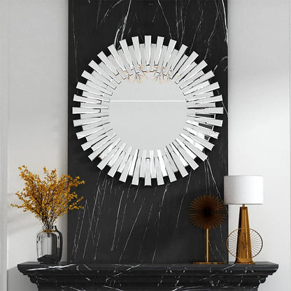 Circular Decorative Statement Wall Mirror for Entryway