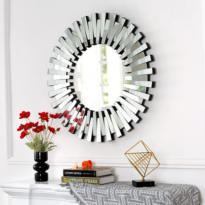 Circular Decorative Statement Wall Mirror for Entryway