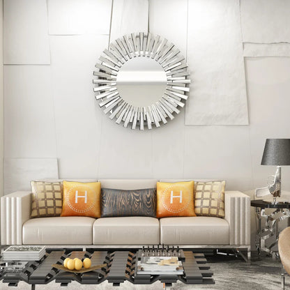 Circular Decorative Statement Wall Mirror for Entryway