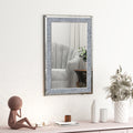 Glam Crystal Accent Wall Mirror Sparkly Silver Mirror