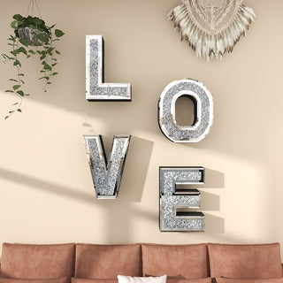 SHYFOY Love Letter Sign Living Room Decor, Mirrored Love Home Decoration for Tabletop & Wall-Mount