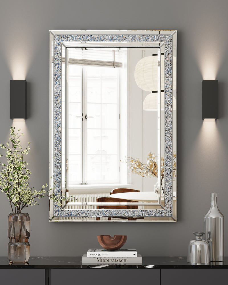 Decorative Wall Mirror, Crushed Diamond Mirrors with Crystal