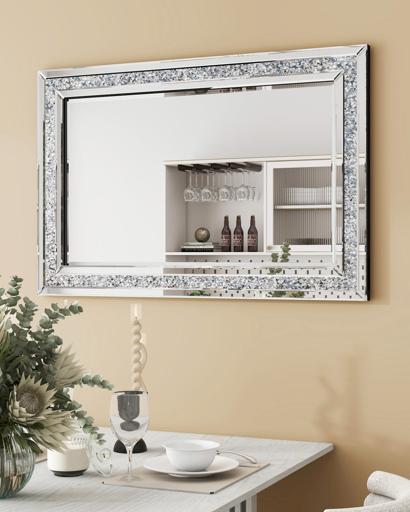 Decorative Wall Mirror, Crushed Diamond Mirrors with Crystal