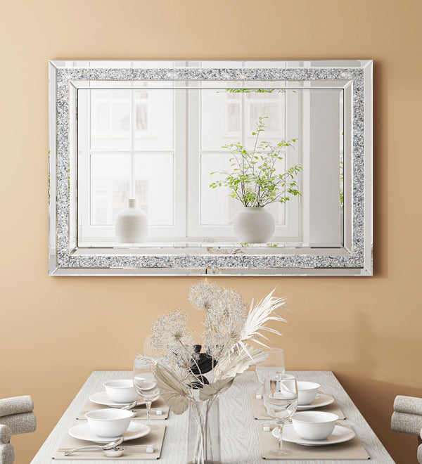 Decorative Wall Mirror, Crushed Diamond Mirrors with Crystal