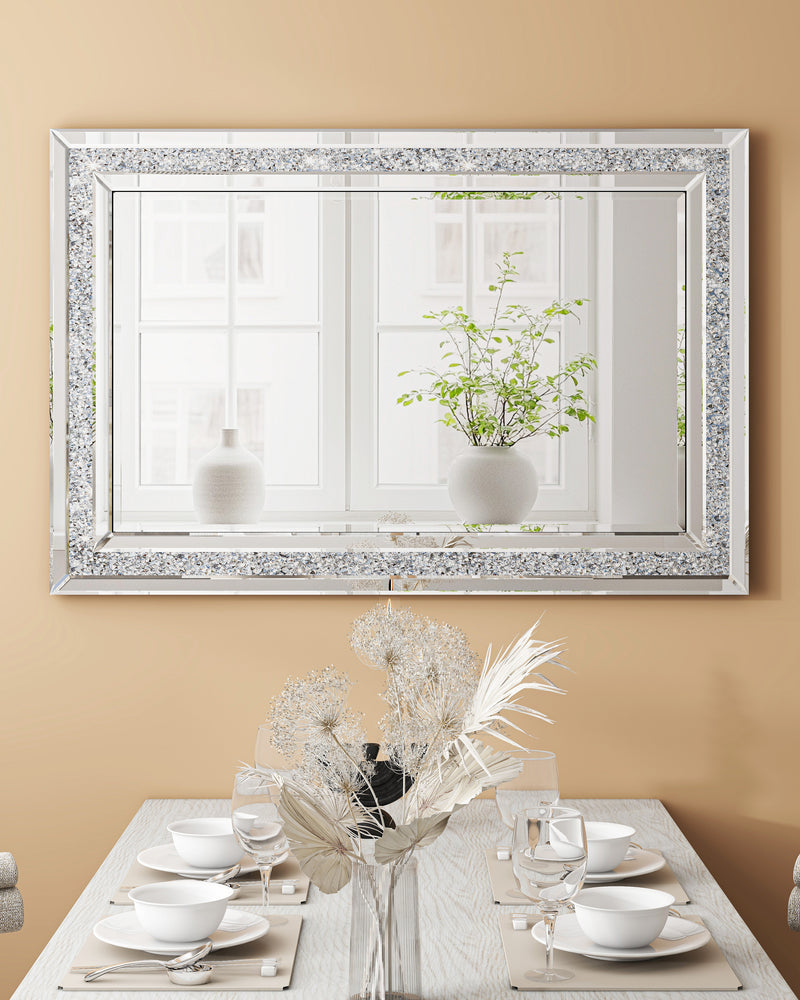 Decorative Wall Mirror, Crushed Diamond Mirrors with Crystal