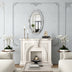 Oval Wall Mirror , Frameless Crystal Accent Mirror with Crushed Diamond Border
