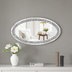 Oval Wall Mirror , Frameless Crystal Accent Mirror with Crushed Diamond Border