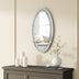 Oval Wall Mirror , Frameless Crystal Accent Mirror with Crushed Diamond Border
