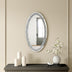 Oval Wall Mirror , Frameless Crystal Accent Mirror with Crushed Diamond Border