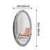 Oval Wall Mirror , Frameless Crystal Accent Mirror with Crushed Diamond Border