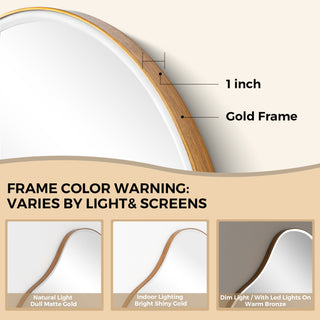 LED-Accented Asymmetrical Metal Wall Mirror