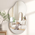 Silver Asymmetrical Wavy Antique Accent Wall Mirror