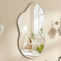 Silver Asymmetrical Wavy Antique Accent Wall Mirror