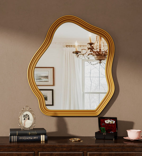 Asymmetrical Wall Mirrors for Living Room Decor Bohemian Gold Irregular Mirror