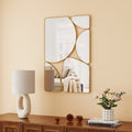 SHYFOY Modern Antique Gold Wall Mirror Metal Frame Accent Mirror