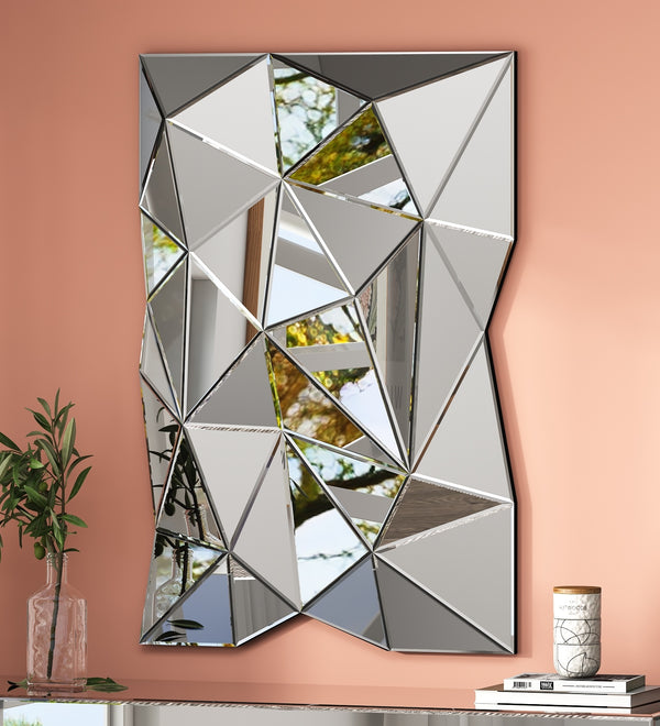 Modern 3D Wall Mirror Irregular Triangle Accent Mirror