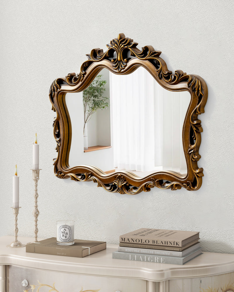 Antique Wall Mirror Irregular Baroque Accent Mirrors