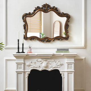 Antique Wall Mirror Irregular Baroque Accent Mirrors - 37.4"×30.7"