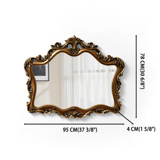Antique Wall Mirror Irregular Baroque Accent Mirrors - 37.4"×30.7"