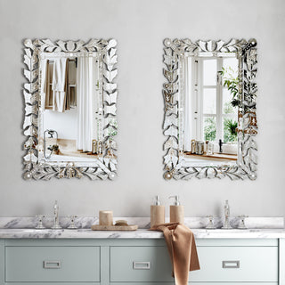 Rectangular Wall Mirror Modern Unique Frame Decor - 35.43"×23.43"