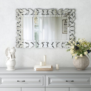 Rectangular Wall Mirror Modern Unique Frame Decor - 35.43"×23.43"