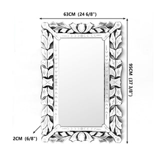 Rectangular Wall Mirror Modern Unique Frame Decor - 35.43"×23.43"