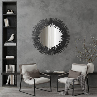 Sunburst Shape Wall Mirror Round Industrial Mirror - 33.5"×33.5"
