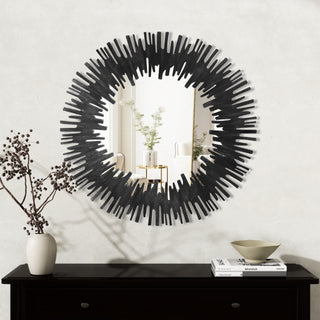 Sunburst Shape Wall Mirror Round Industrial Mirror - 33.5"×33.5"