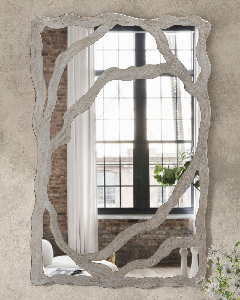 Industrial Silver Wall Mirror