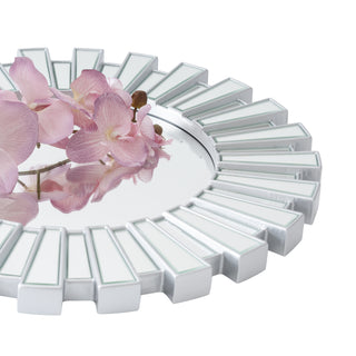 Silver Sunburst Decorative Round Wall Mirror
