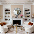 Silver Sunburst Decorative Round Wall Mirror
