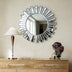 Silver Sunburst Decorative Round Wall Mirror