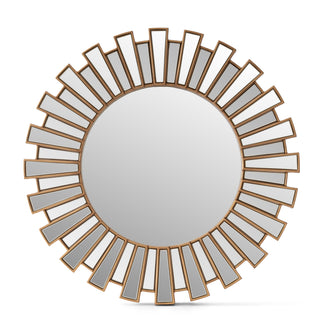 Silver Sunburst Decorative Round Wall Mirror