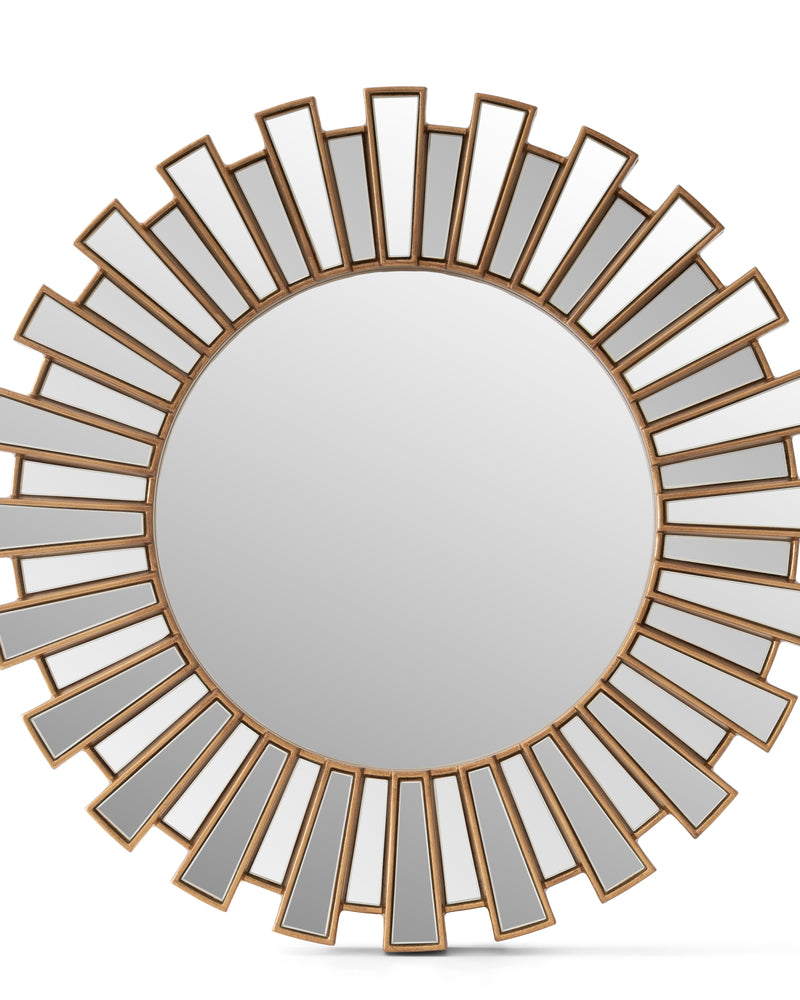Gold Sunburst Decorative Round Wall Mirror