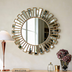 Gold Sunburst Decorative Round Wall Mirror