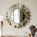 Gold Sunburst Decorative Round Wall Mirror