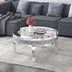 Round Glass Top Silver Accent Table Decor With Crushed Diamond Coffee Table