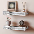 SHYFOY Mirrored Floating Shelves Wall Mounted Set of 2