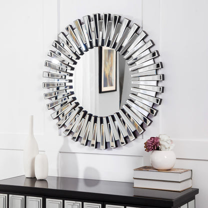 Circular Decorative Statement Wall Mirror for Entryway