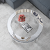 Round Glass Top Silver Accent Table Decor With Crushed Diamond Coffee Table