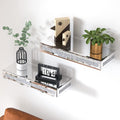 SHYFOY Mirrored Floating Shelves Wall Mounted Set of 2